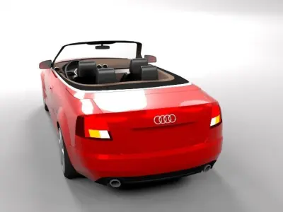 AUDI A4 CABRIO OPEN LOWPOLY Low-poly 3D model