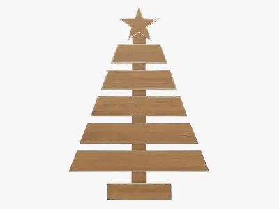Christmas tree wooden 3D model
