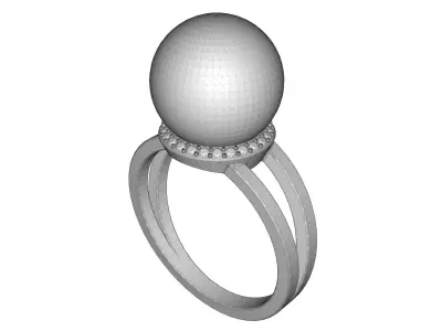 Pearl ring Free 3D print model