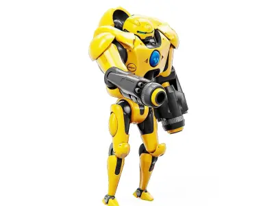 GUARD DROID X-5000 Rigged for Unreal Engine - Unity - MIXAMO  3D model