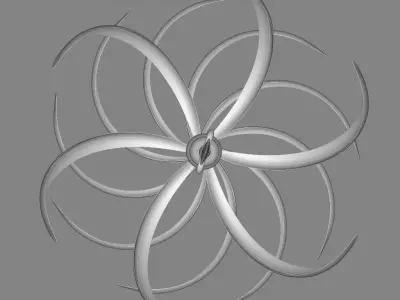 Red Basford Waves in Motion Wind Rotator 3D model