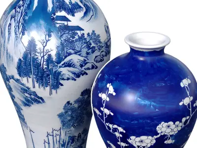 Decorative Floor vase flowerpot pot urn jar Chinese Style  3D model