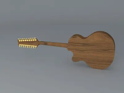 18 string acoustic guitar Free 3D model