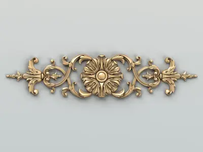Carved decor horizontal 025 3D model
