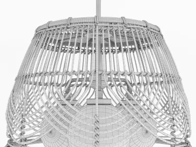 Serene deco chandelier 3D model