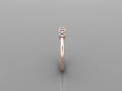 Solitaire Ring Version 1 R49 3D model