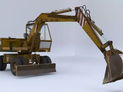  Excavator FAUN-fm1024 Low-poly 3D model