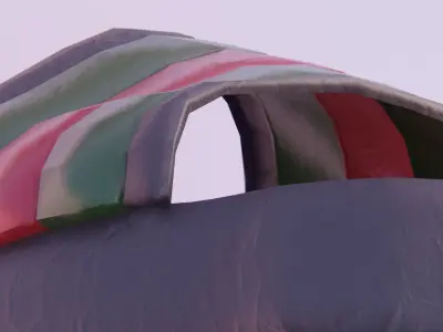 Green and Red Designer Sandals Low-poly 3D model