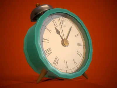 Alarm Clock PBR Low-poly game ready Free low-poly 3D model