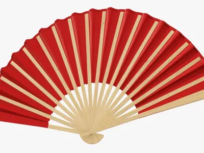Hand fan opened 3D model