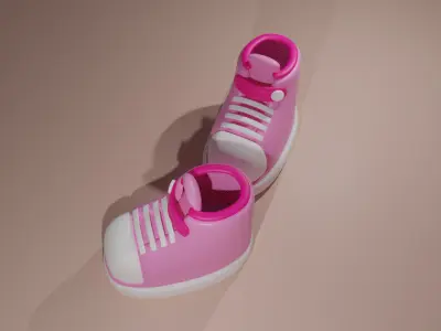 Cartoon Shoes 3D model Free low-poly 3D model