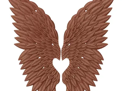 Wings Mural -relief CNC  3D print model