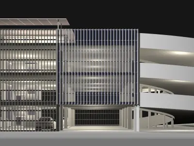 Solar parking garage building 25-22 3D model