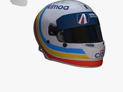 Alonso helmet Daytona 2018 Low-poly 3D model