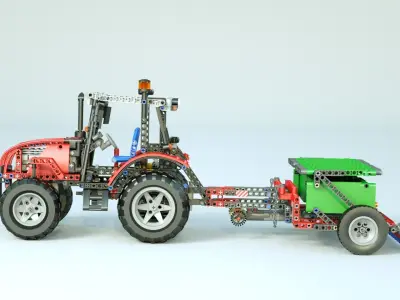 LEGO Tractor with Trailer 3D model