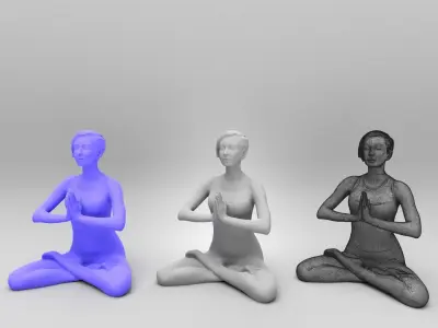 Woman practicing yoga 339 Low-poly 3D model