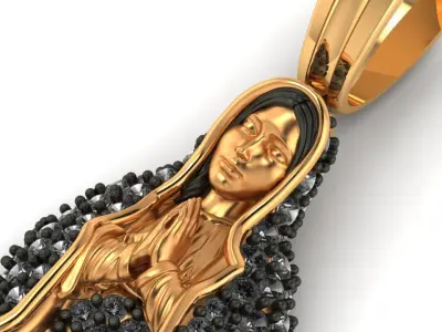 virgen de Guadalupe 5 gr con piedras-Our lady of guadalupe 3D model
