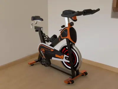 Spinning Bike Gym Low-poly 3D model