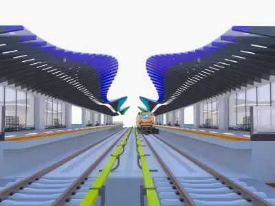 Metro stations concepts 3D Model Collection