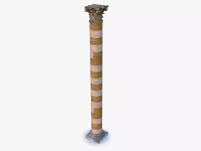 Stone Pillar 0001 Low-poly 3D model