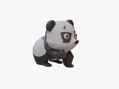 Panda low poly Low-poly 3D model