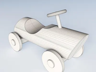toy wooden car 3D model
