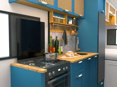 Fiat ducato 17m3 caravan interior design 3D model