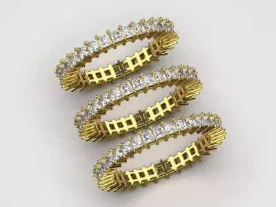 Wedding rings size 17 size 18 size 19  3D print model