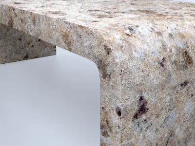 Curved Natural Rough Surface Marble Coffee Table Free 3D model