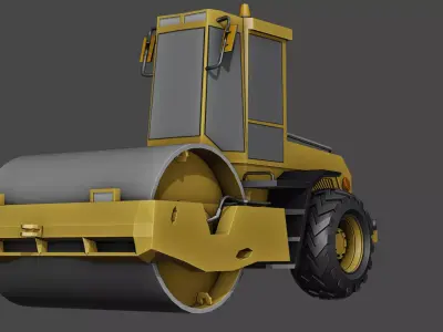 Road Roller Lowpoly Low-poly 3D model