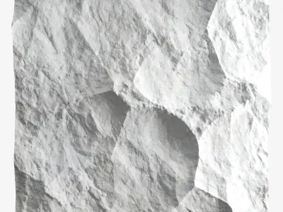 06-RockPanel piece of rock on wall 3D model