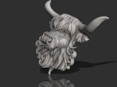 BUFFALO HEAD FOR DECORATION  3D print model