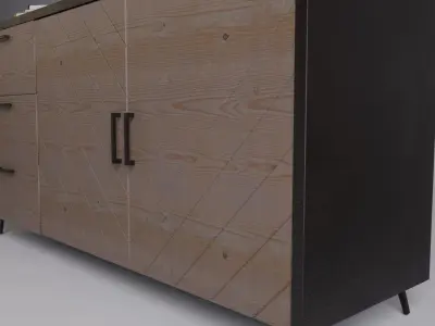 MODERN WOOD CONSOL TABEL SIDEBOARD MODEL 3D model