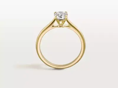 1895 - SOLITAIRE RING 3D print model