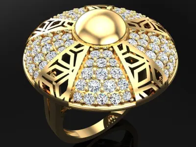  Mesh flower ring - Italian rings - Womens Rings - N6357 3D print model