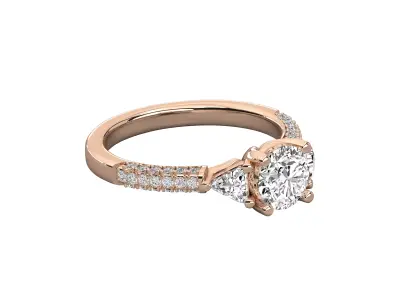 Luxury Pave Diamond Engagement Ring CAD Design STL 3DM 3D print model