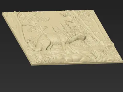 A Wolf in the Forest A120 3D print model
