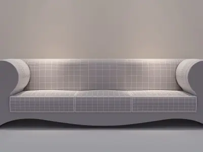 fur sofa 3D model