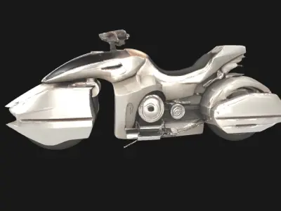 Futuristic Hoverbike Design - Sci-Fi Concept Vehicle Model Low-poly 3D model