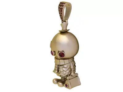 Golden Little Guardian Pendant   Cute Character Jewelry 3D print model