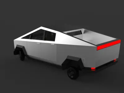 Cartoon Cybertruck  lowpoly Low-poly 3D model