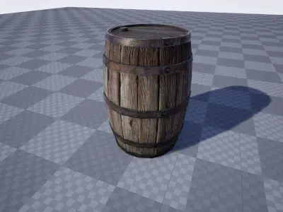 Vintage Crates Barrels and Chests For Unreal Engine 4 Low-poly 3D model