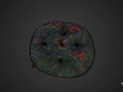 Game Ready Green Cushion Low-poly 3D model