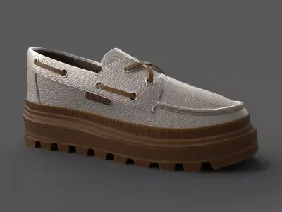 Timberland Ray City EK Boat Shoes Sliver Low-poly 3D model