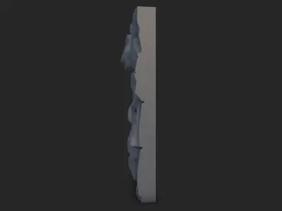 Overgrown Rock Wall Geometry 3D model
