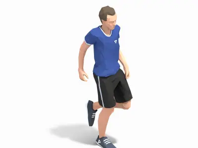 rest pose Exercise Man Animation Low-poly 3D model