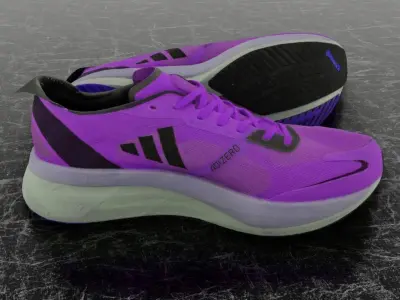 ADIDAS ADIZERO BOSTON 11 3D SHOES - PURPLE Low-poly 3D model