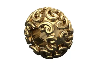 curl pattern charm 3D print model
