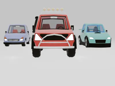 Low Poly Cars Collection Low-poly 3D model