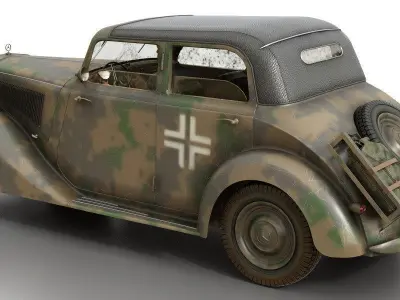 Mercedes-Benz 170V  Cabrio Saloon Wermacht 3D model